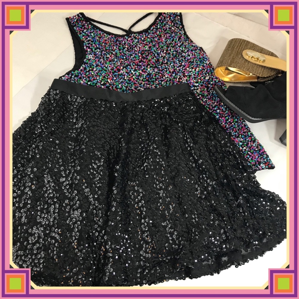 Cherokee black sequin skater skirt